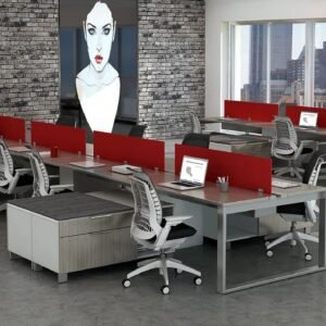 Apex Series Typical AP17 Benching with Storage Credenza