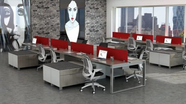 Apex Series Typical AP17 Benching with Storage Credenza