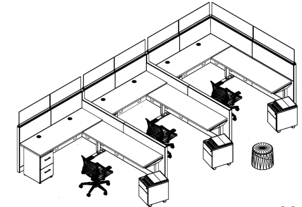 Interra Workstations by Friant - (6 pack. 45 panel walls. 6'x8') - Image 2