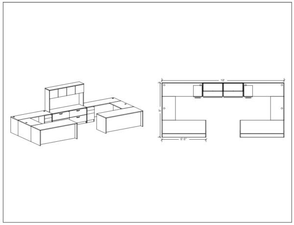 Modern Executive Desk Pack of 2 with Storage - Image 2