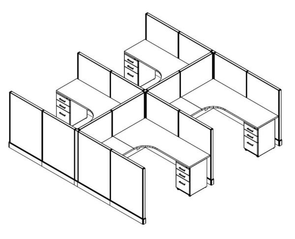 System 2 Cubicles by Friant - (6x6. 4 Pack. 53H) - Image 3