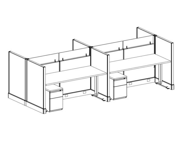Systems 2 Call Center Cubicles by Friant - (4 pack. 47 panel walls. 30x72) - Image 3