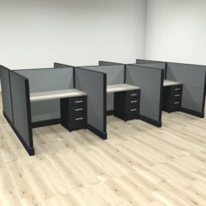 Systems 2 Call Center Cubicles by Friant - (6 Pack. 4x4. 39H Panel Walls)