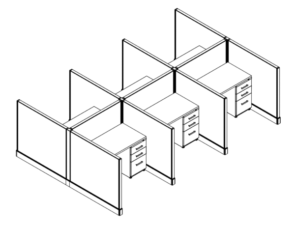 Systems 2 Call Center Cubicles by Friant - (6 Pack. 4x4. 39H Panel Walls) - Image 3